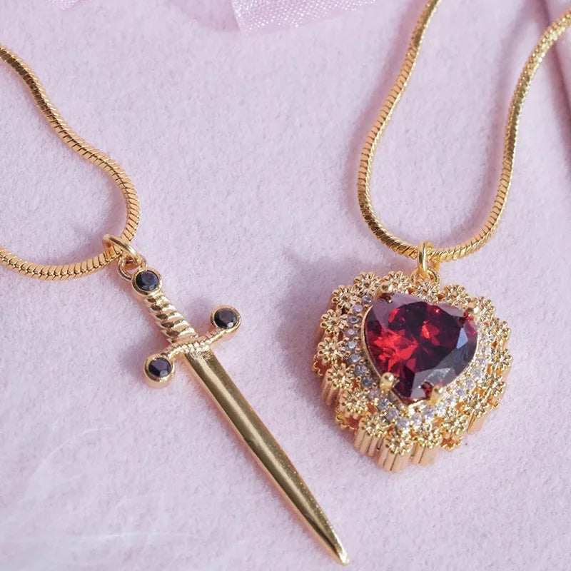 Bardos Sword & Heart Necklace